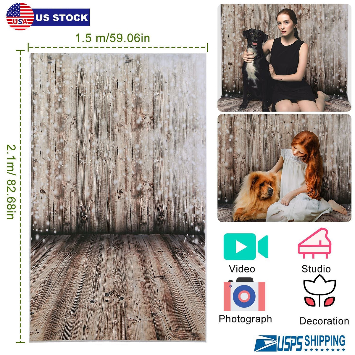 5x7FT Wooden Floor Photo Backdrops Wood Wall Rustic Photography Background for Studio Birthday Party Events Decoration