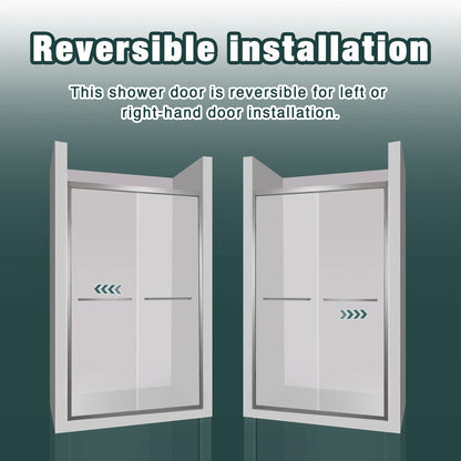 Premium Aluminum Frame Double Sliding Shower Door