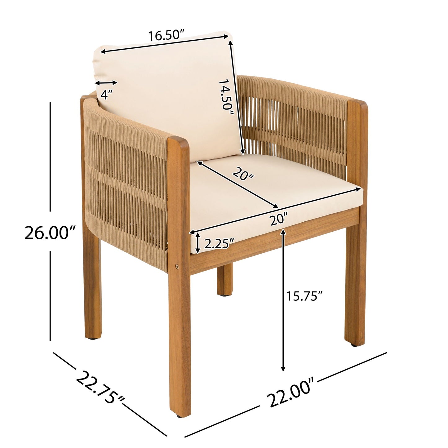 7 Piece Outdoor Dining Set With Table And Chairs - Beige / Brown