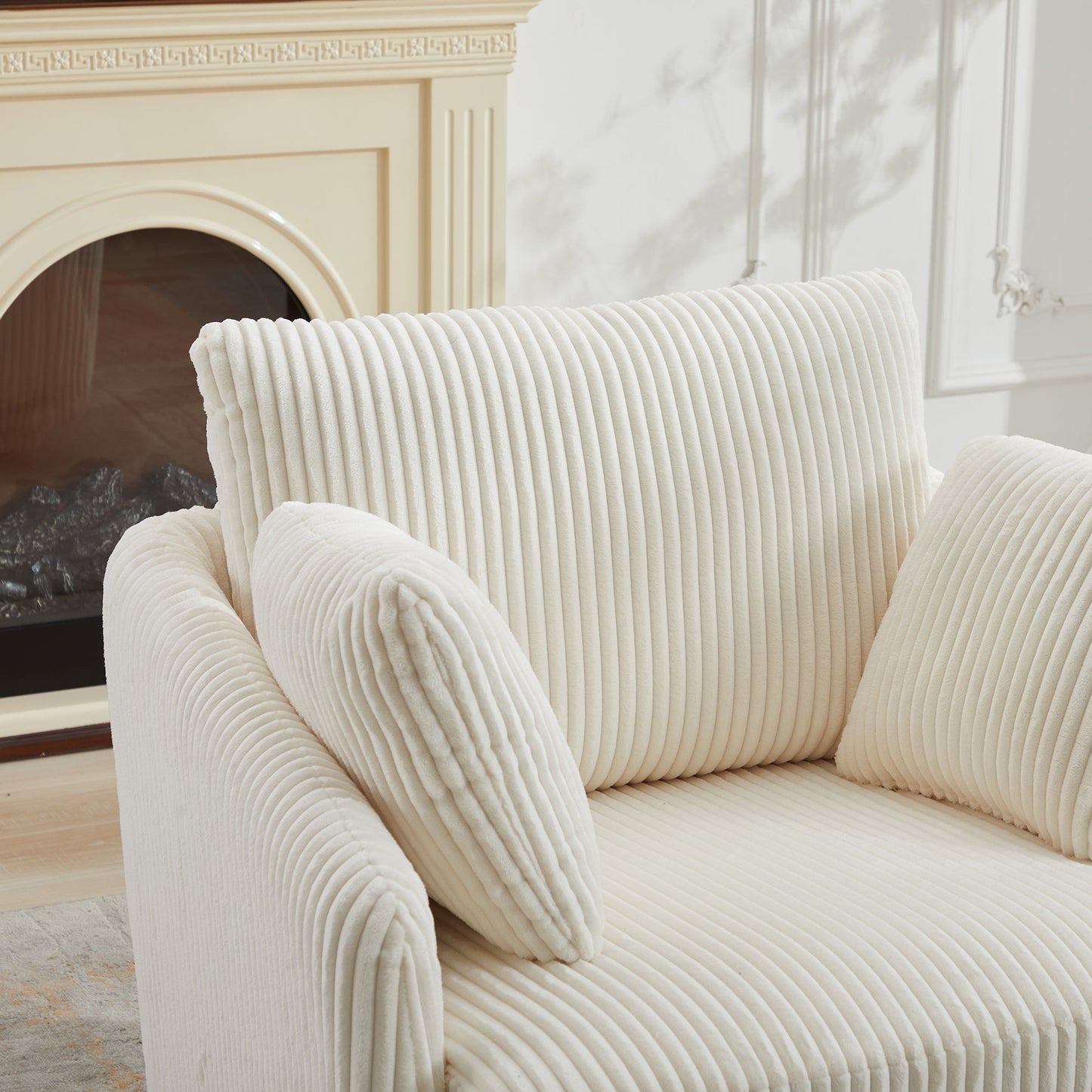 40.55''W Swivel Accent Chair with 2 Throw Pillows