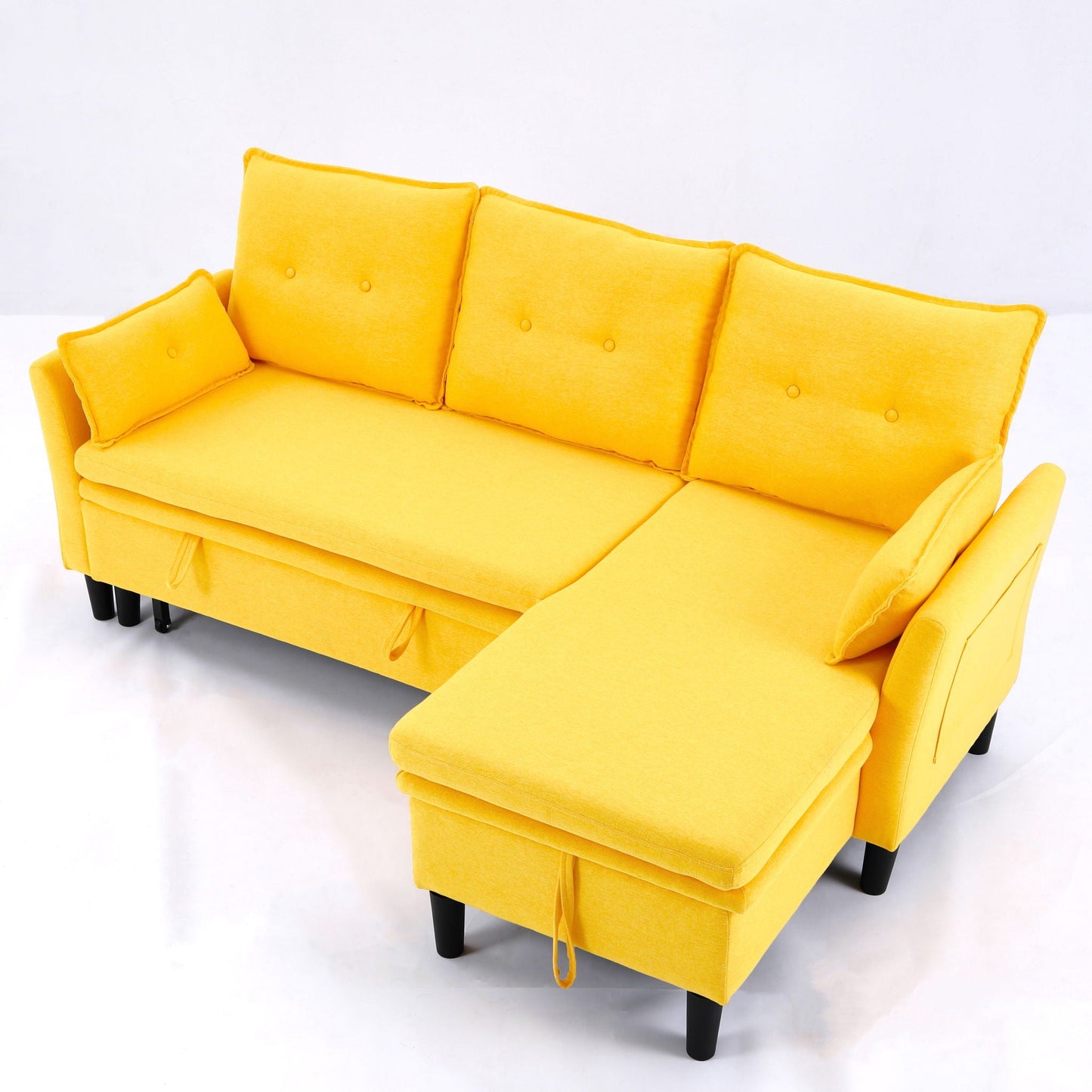 L-Shaped Reversible Chaise Sectional Sofa With Storage