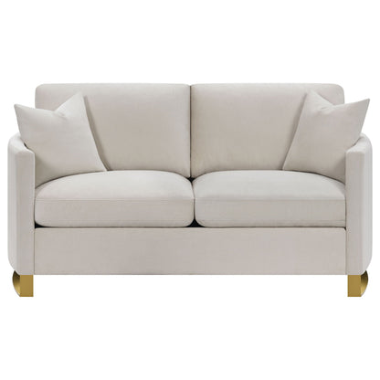 Corliss 2-piece Upholstered Arched Arm Sofa Set Beige