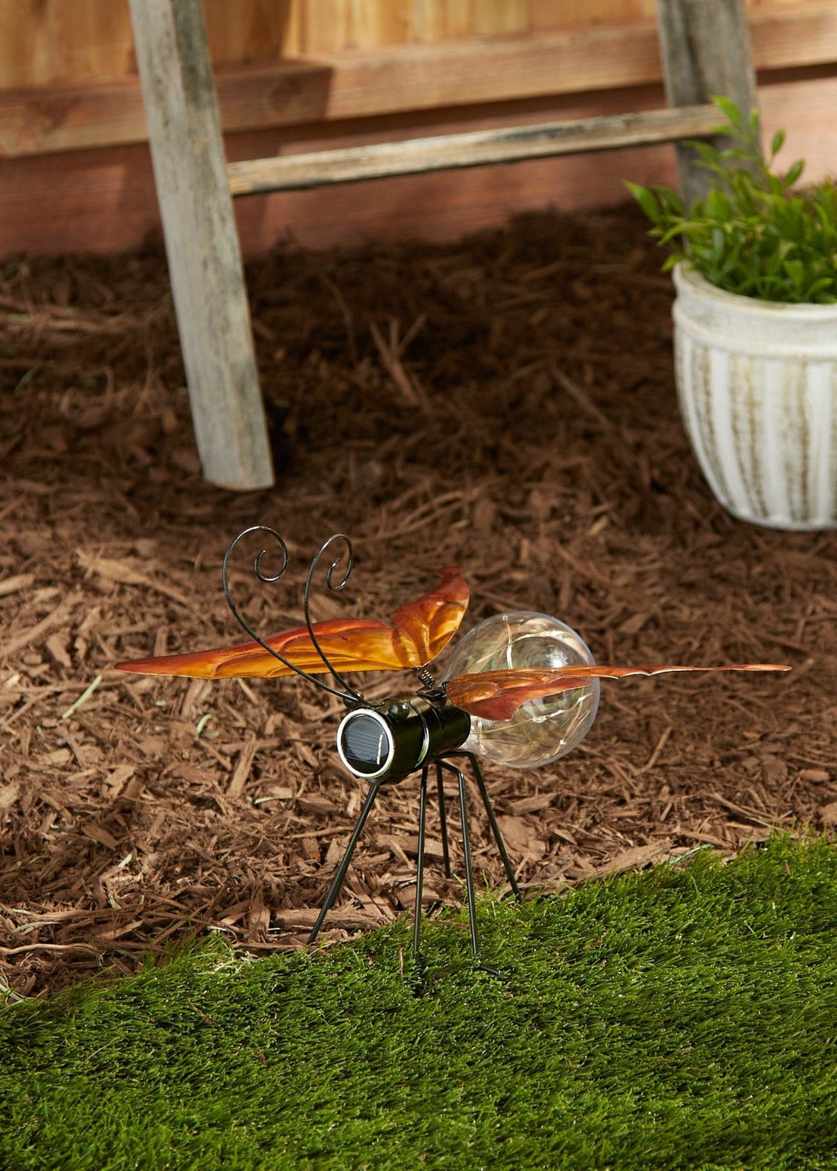 Solar Butterfly Glow Bug Figurine
