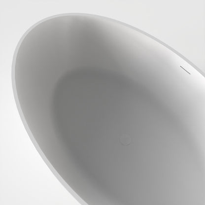 67 Inch Freestanding Solid Surface Soaking Bathtub