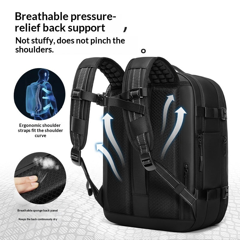 Vacuum Compressed Backpack - Space Saving Portable Travel Rucksack with Compression Technology for Hiking Camping