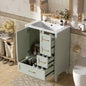 24.8" Bathroom Vanity with Ceramic Sink, Modern Freestanding Cabinet
