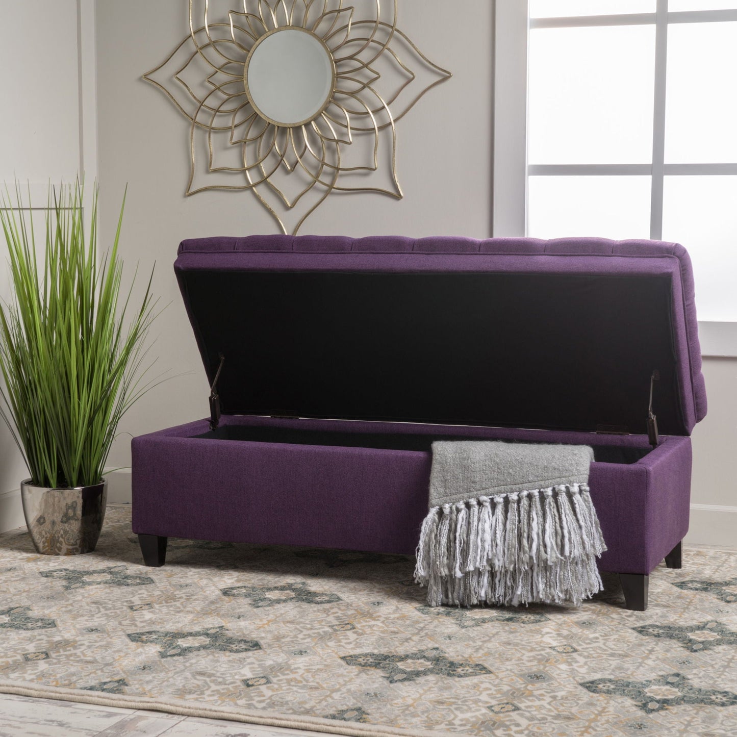 Juliana Storage Ottoman With Birch Legs