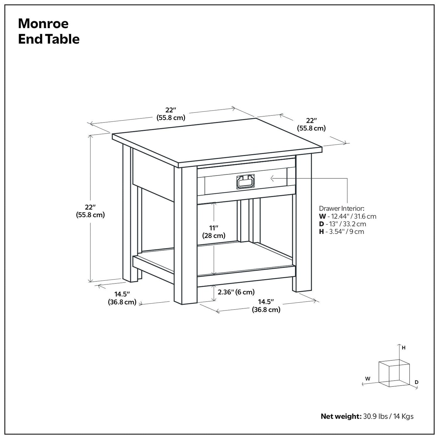 Monroe - Handcrafted Side Table