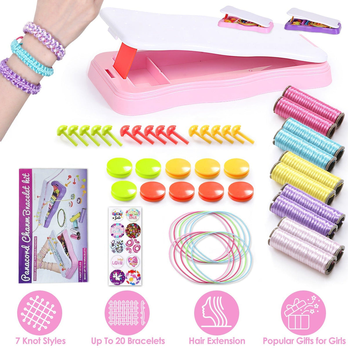 Bracelet Making Kit DIY Arts and Crafts Toys Kids Travel Activity Set Birthday Gifts For 6 7 8 9 10 11 12 Year Old Girls