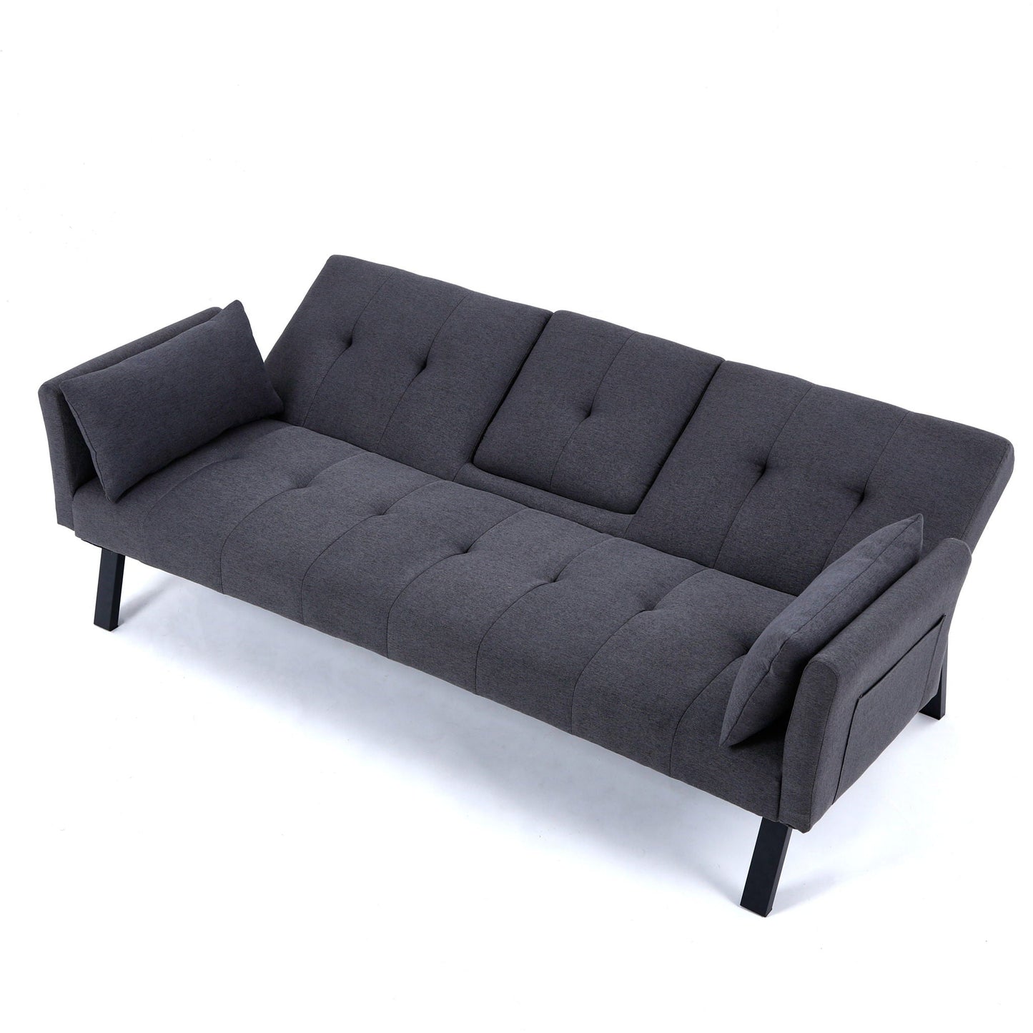 Sofa Bed With Foldable Design And Cup Holder