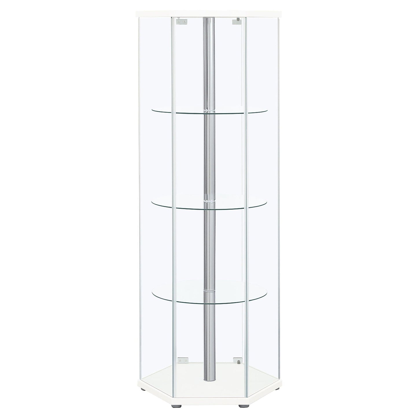 Tenley - 4 Shelf Curio Cabinet With Hexagonal Design