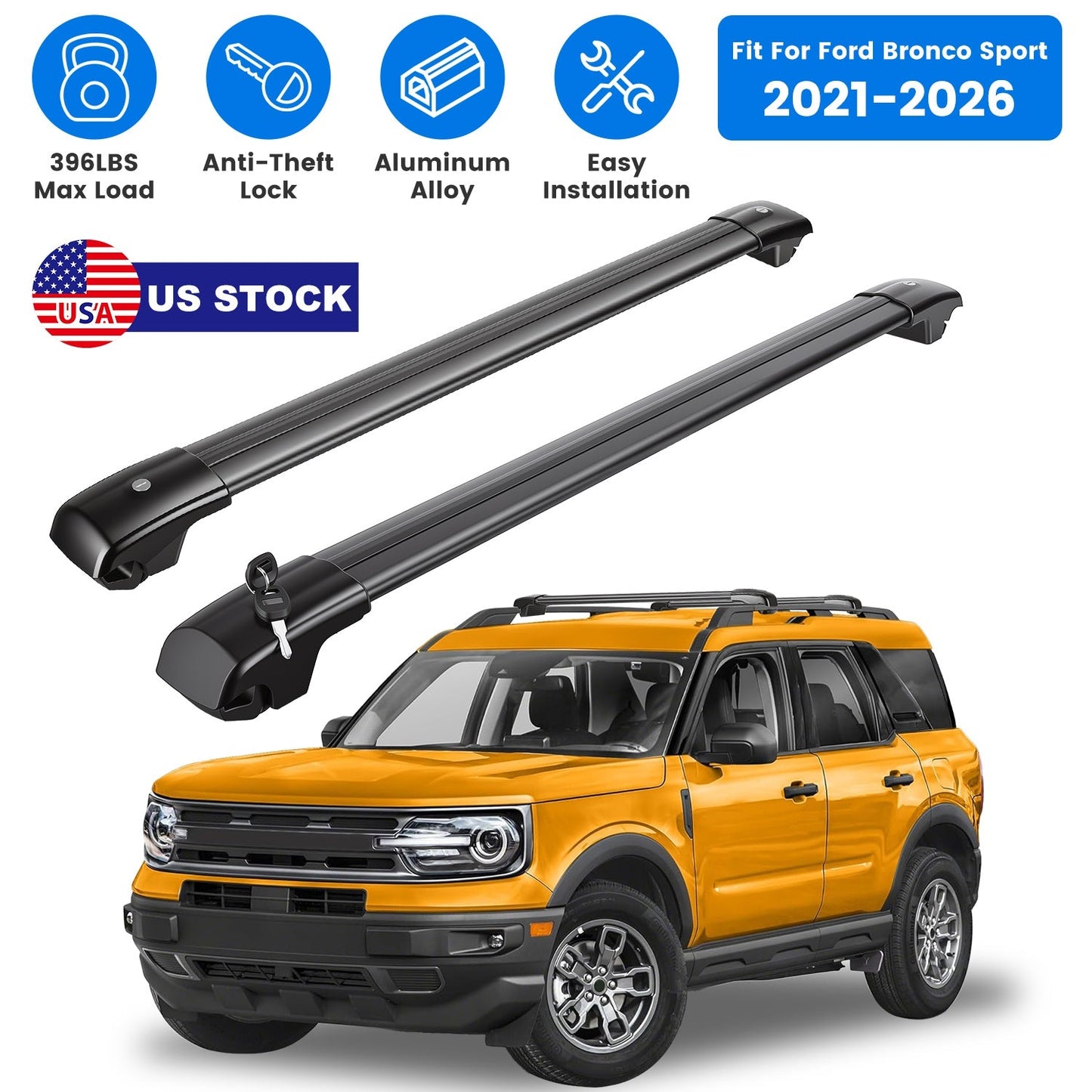 Roof Rack Cross Bars for Ford Bronco Sport 2021-2026