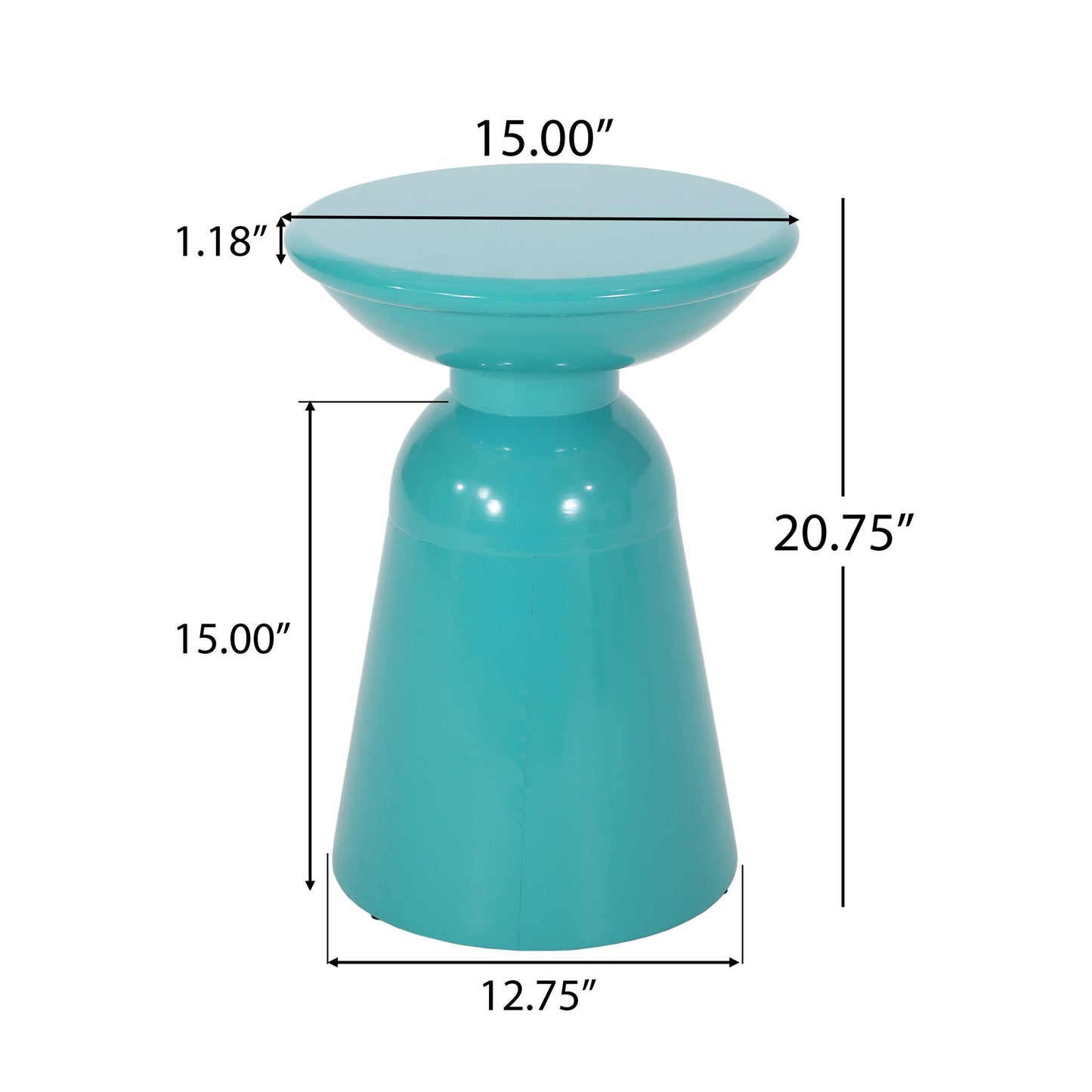 Outdoor Modern Metal End Large Table