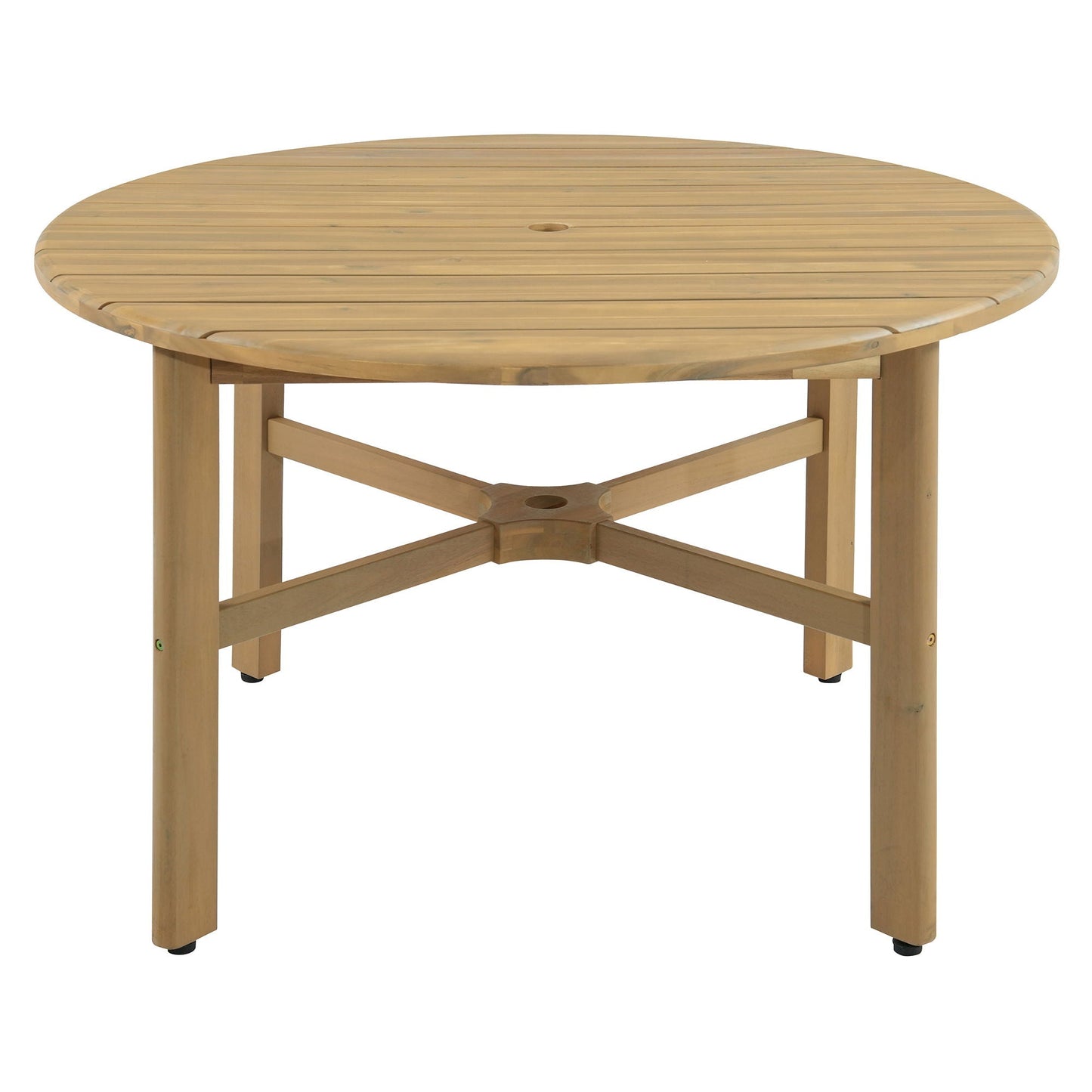 5 Piece Round Patio Table & Cushioned Armrest Chairs, Outdoor Dining Set With Umbrella Hole