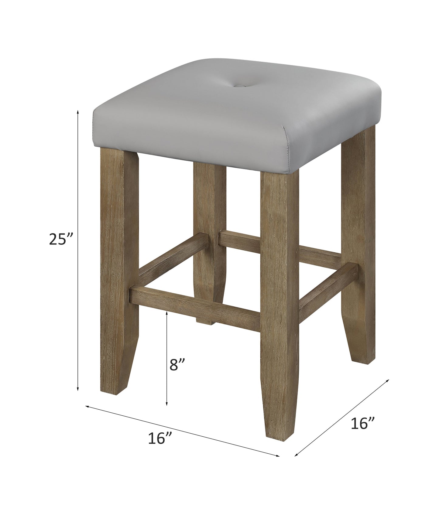Charnell Tapered Leg Dining Stool with Storage Base