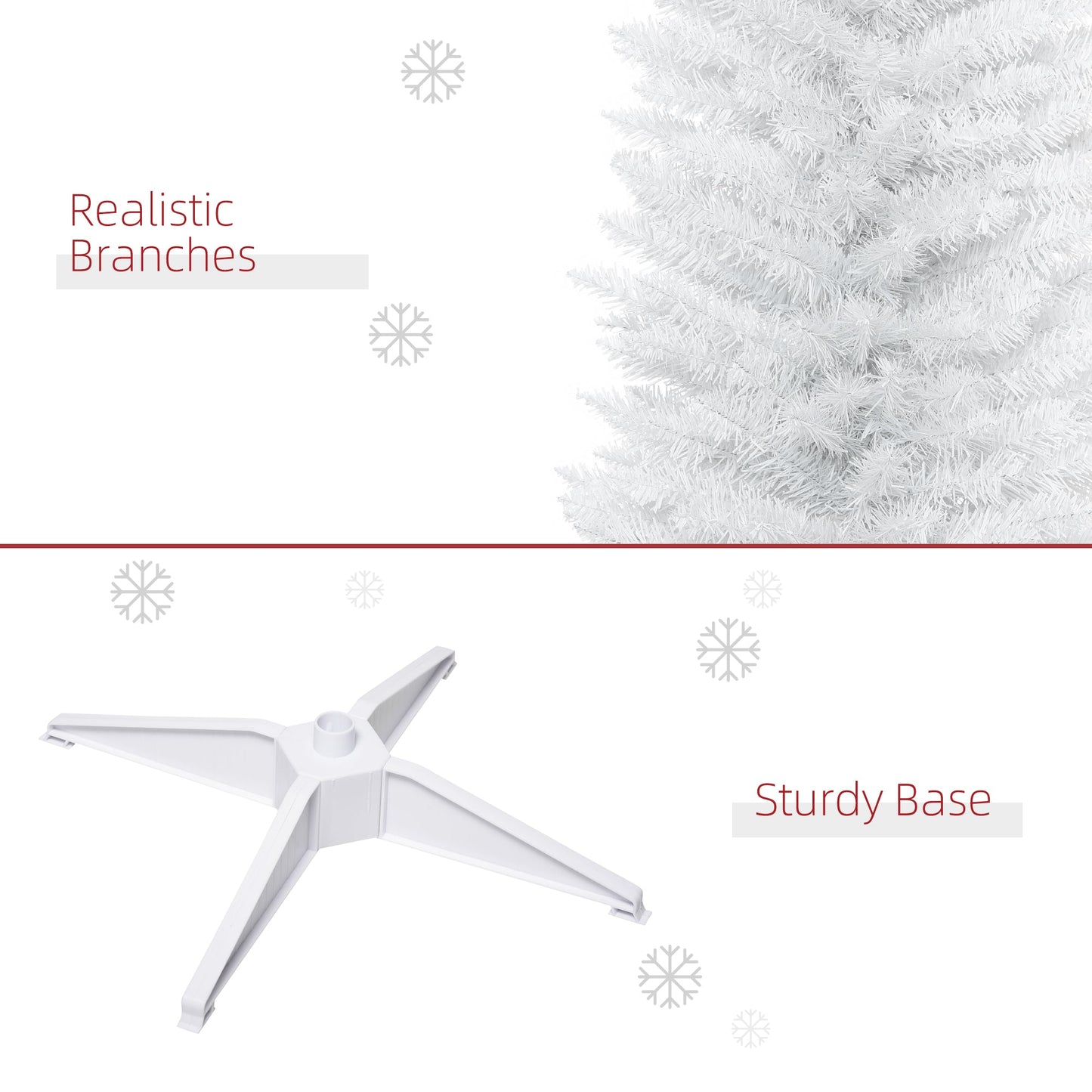 HOMCOM 7' Artificial Pencil Christmas Tree
