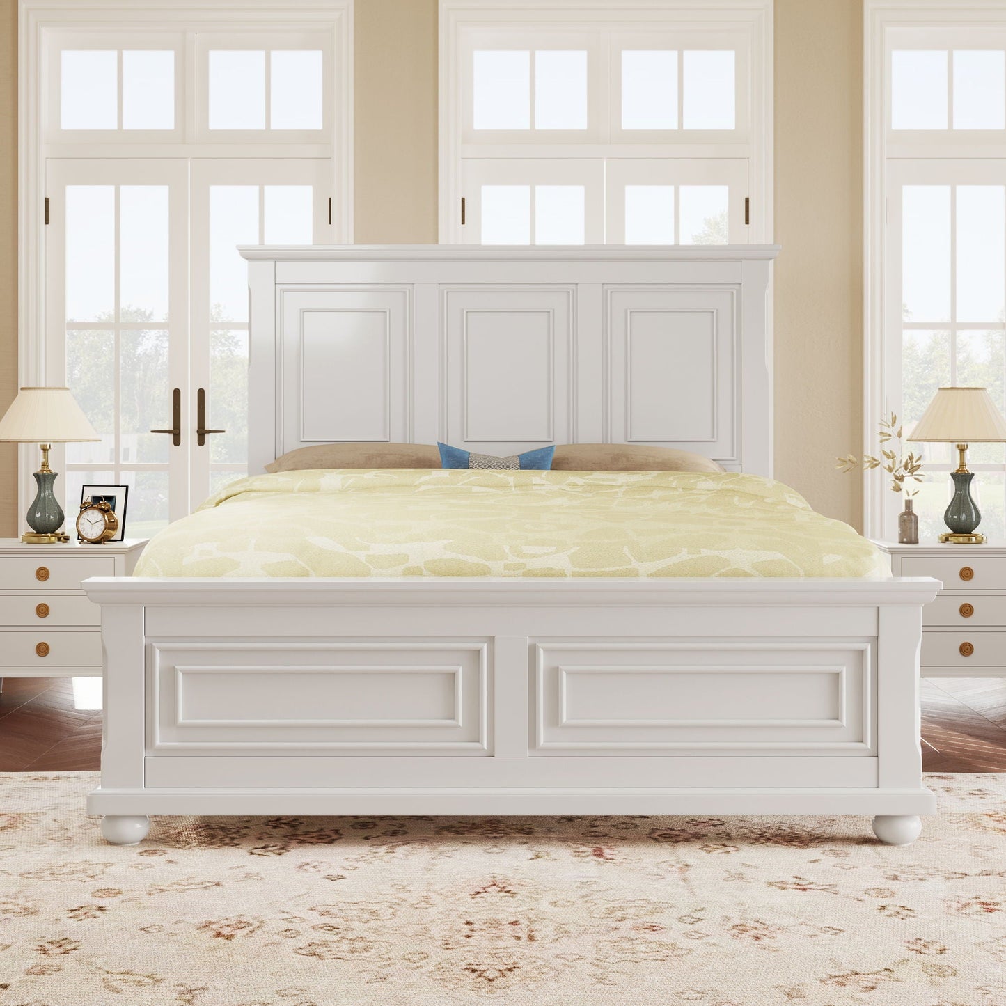 Vintage Tall Headboard Bed