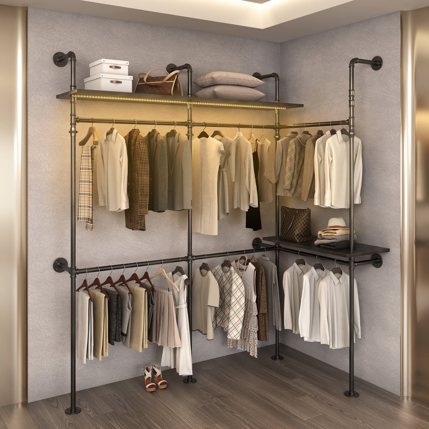 Industrial Pipe Clothing Rack