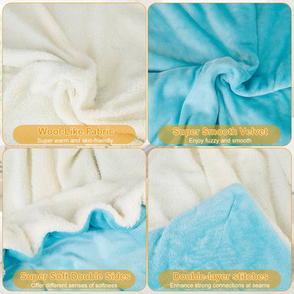 Fleece Throw Blanket - Double-Sided Soft Microfiber Polyester