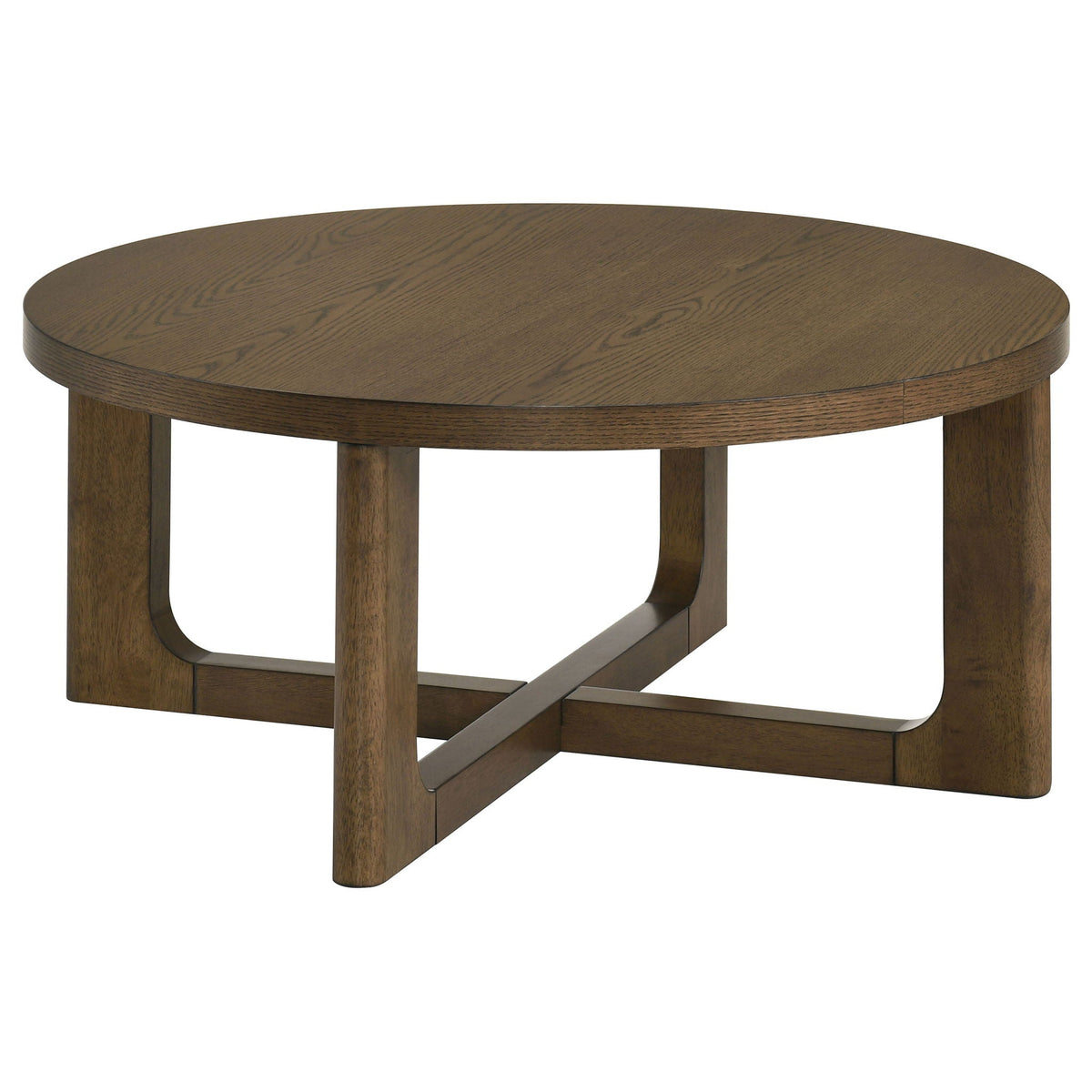 Kessler 3-piece Round Sculptural Wood Coffee Table Set Brown