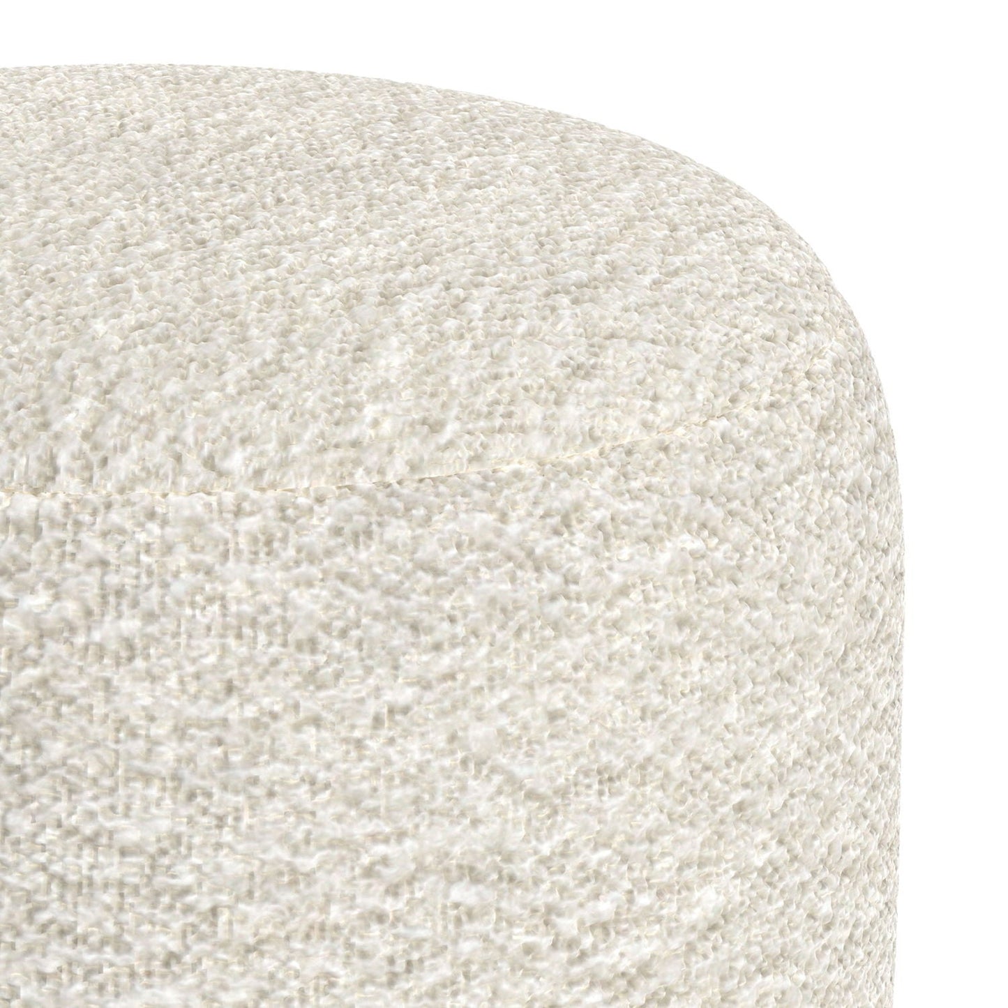 Chantal - Round Pouf - White