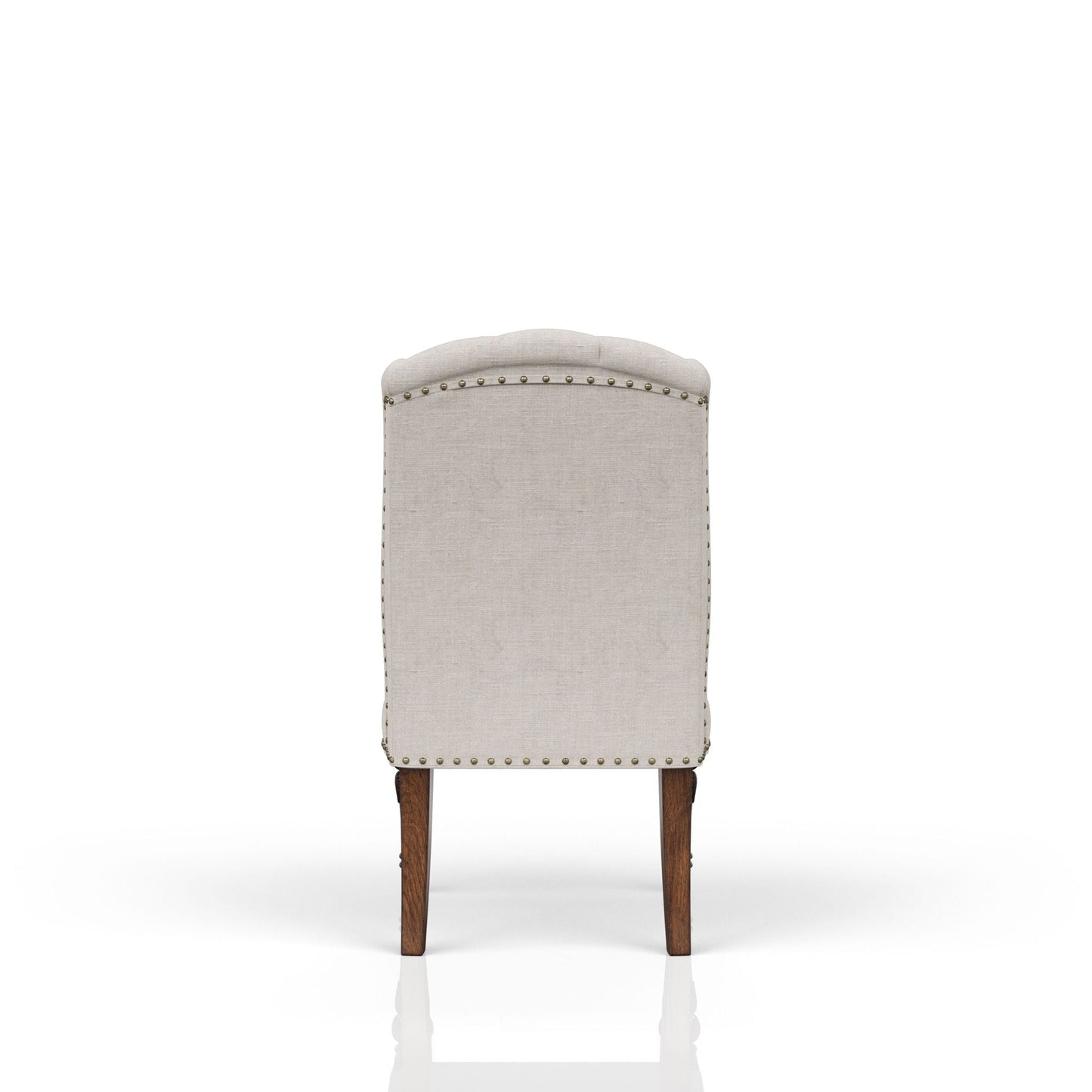 Upholstered Wing Host Chair - Light Gray