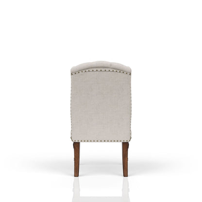 Upholstered Wing Host Chair - Light Gray