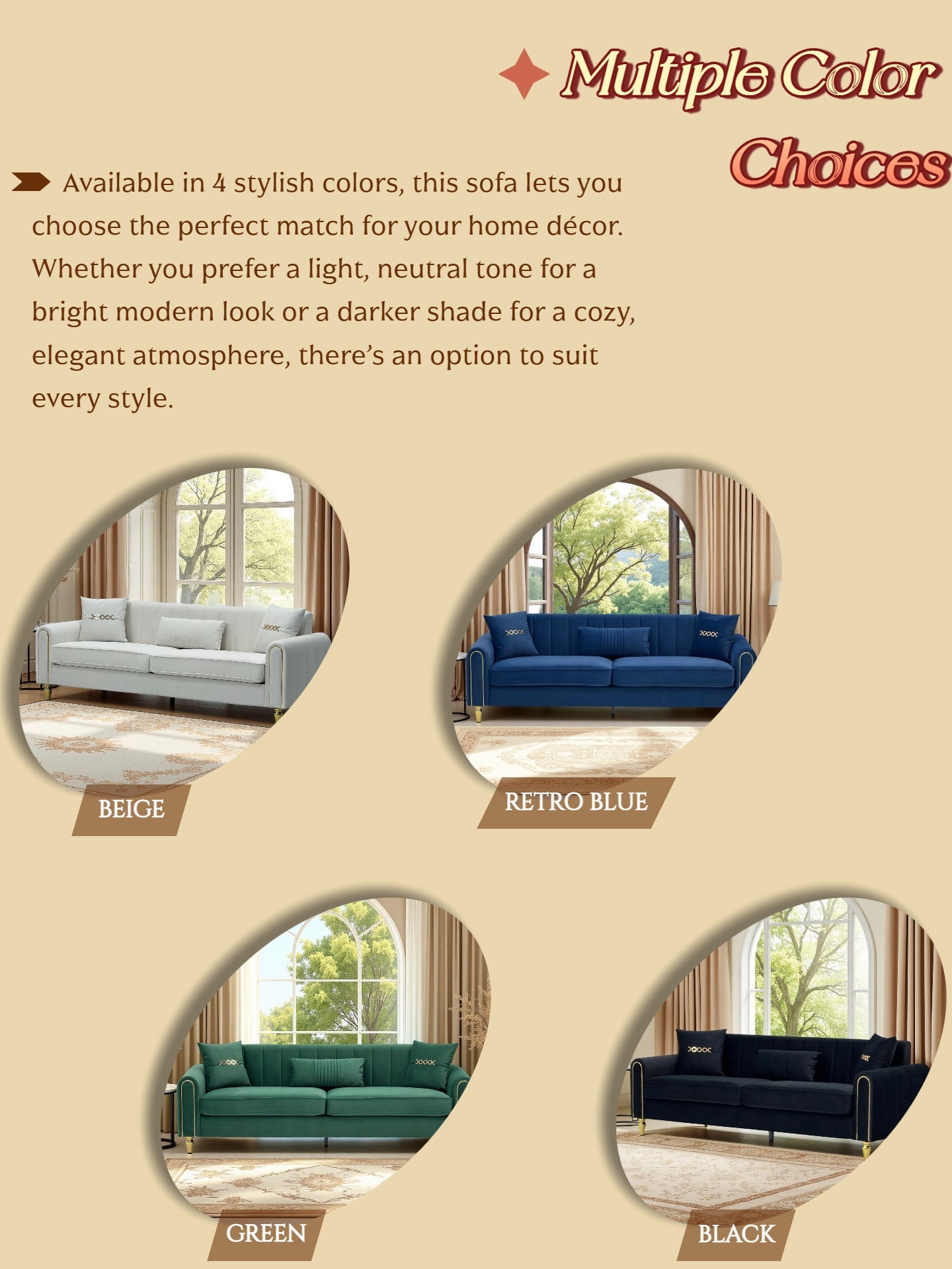 FX-P11-CW 3-Seater Sofa for Living Room