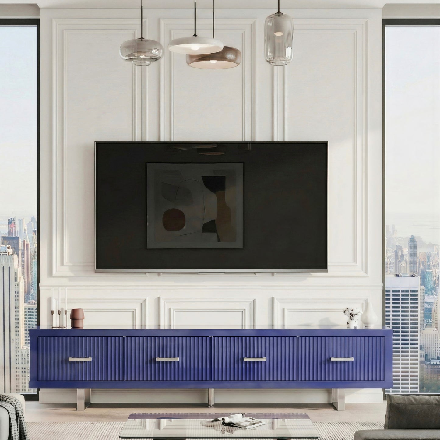 TV Stand With Slatted Drawers