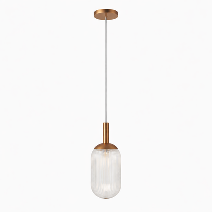 Modern Style Pendant Lamp - Bronze and Clear