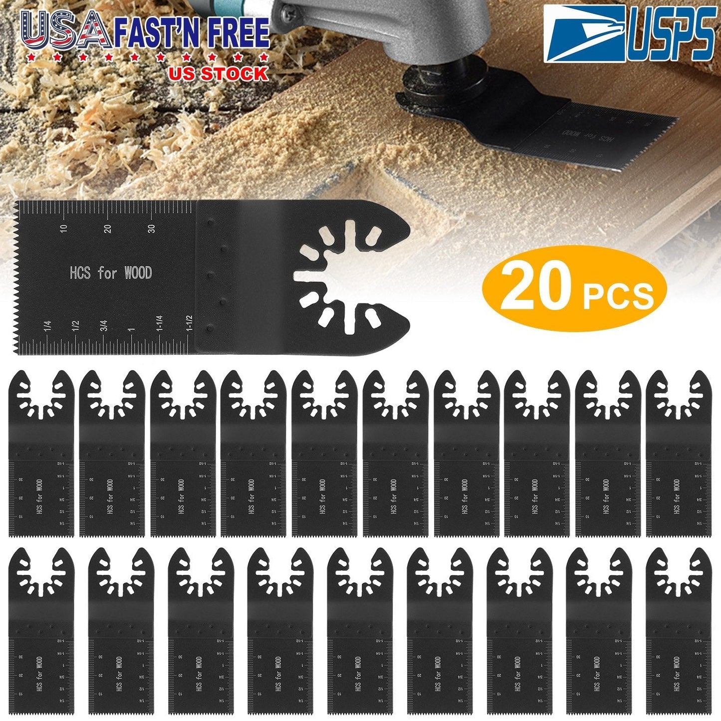20 Saw Blade Metal Oscillating Multitool Cutter Fit for Fein Multimaster Multi-Max Dewalt Craftsman Ridgid Makita Milwaukee Rockwell