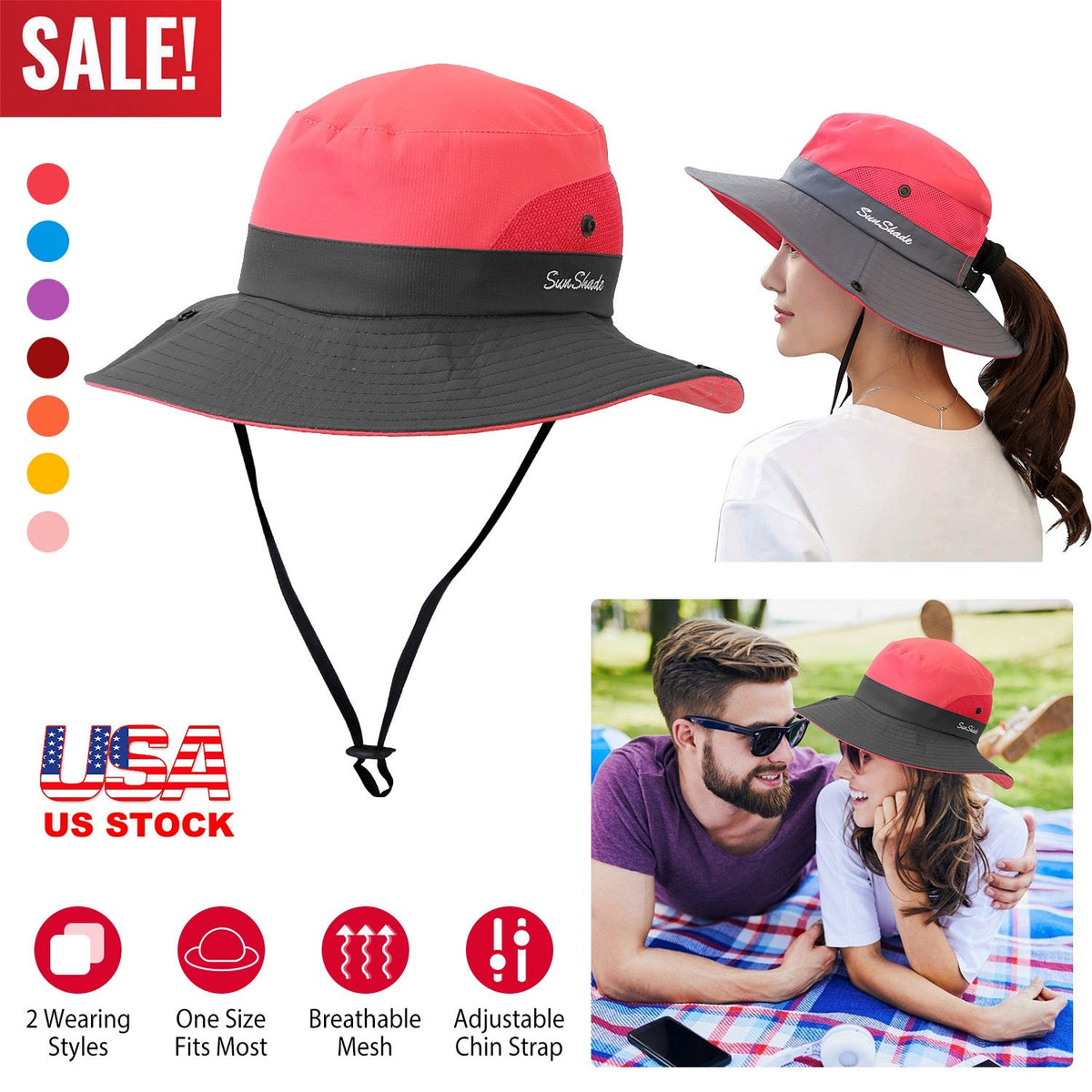 GBruno Women Summer Sun Bucket Hats