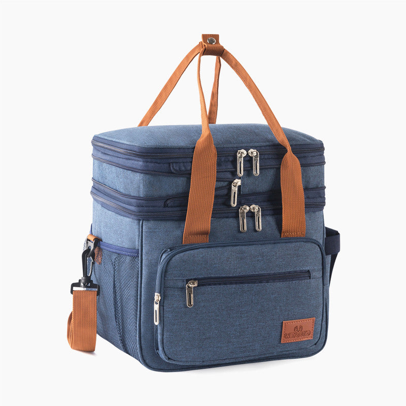 Double-layer High-capacity Lunch Bag With Thermal Insulation For Picnics