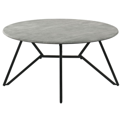 Hadi 3-piece Round SmartTop Coffee and End Table Set Cement