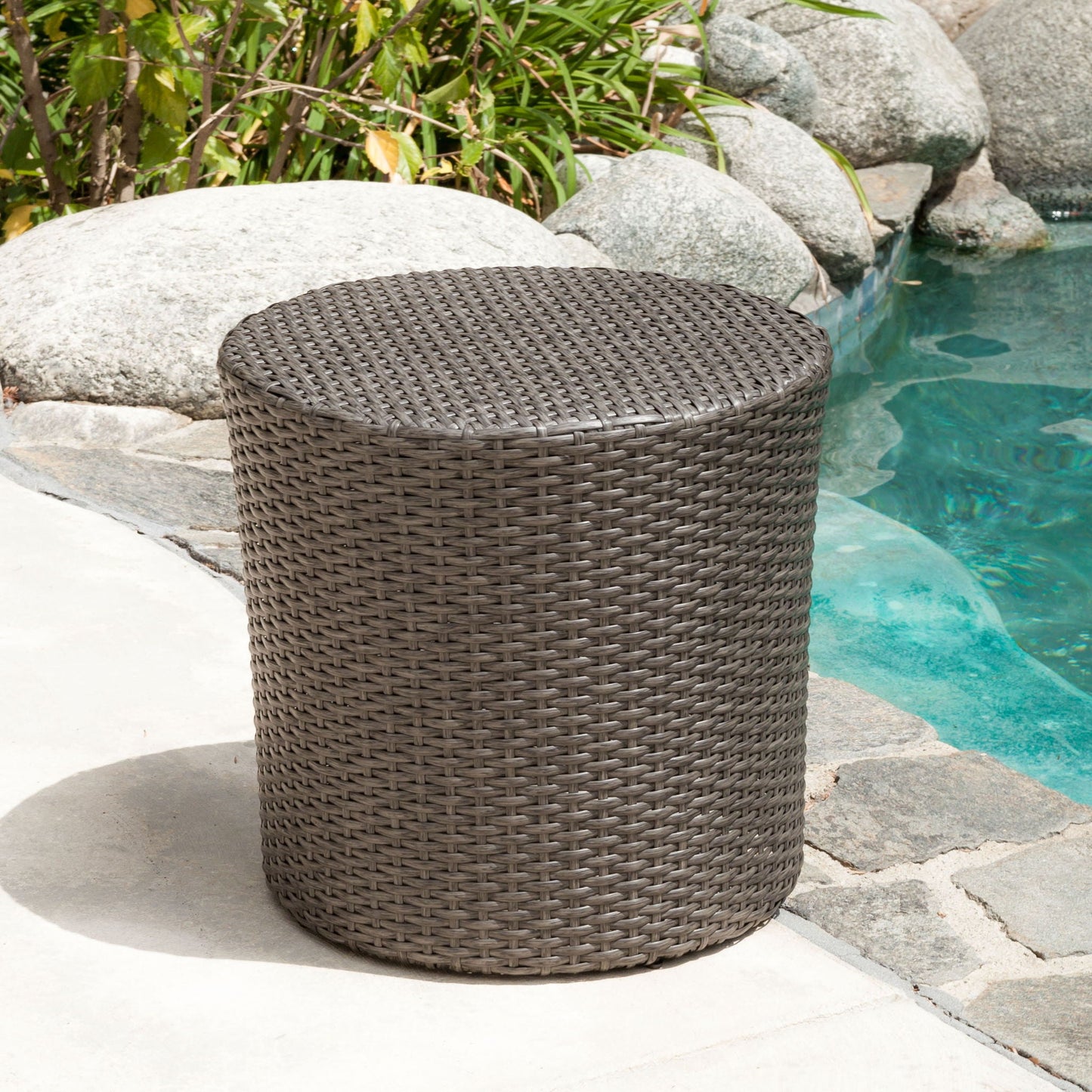 Keaton Barrel Side Table Gray