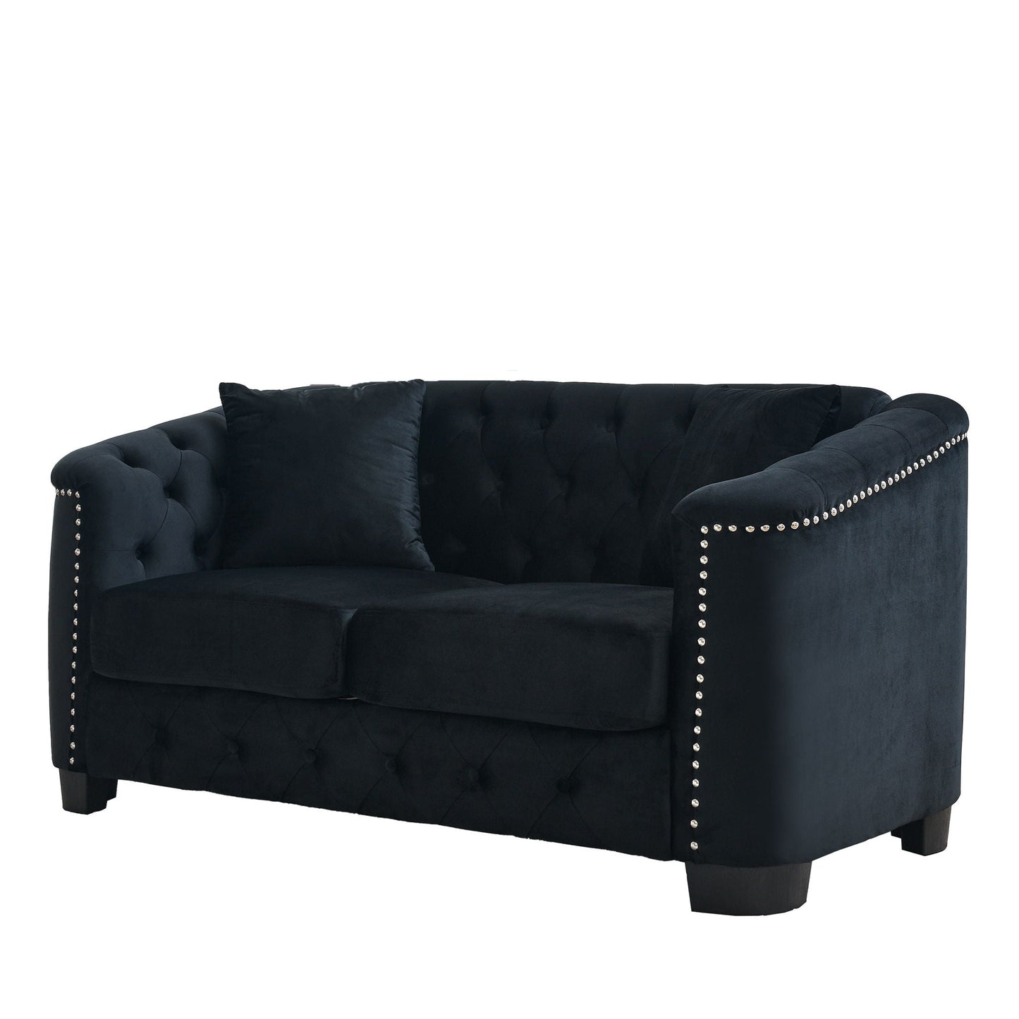 Modern Chesterfield Sofa With Tufted Backrest For Living Room