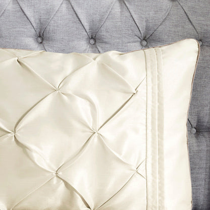7 Piece Tufted Comforter Set Ivory Full