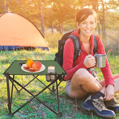 Portable Folding Camping Table with Cup Holders & Carry Bag