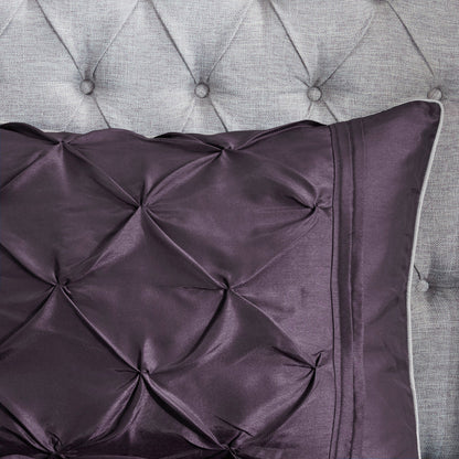 7 Piece Tufted Comforter Set Plum King