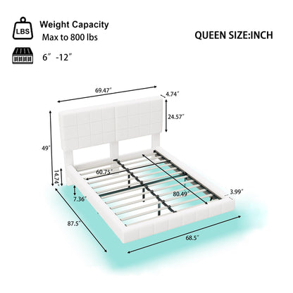 Floating Bed with Light and Soft Touch Surface
