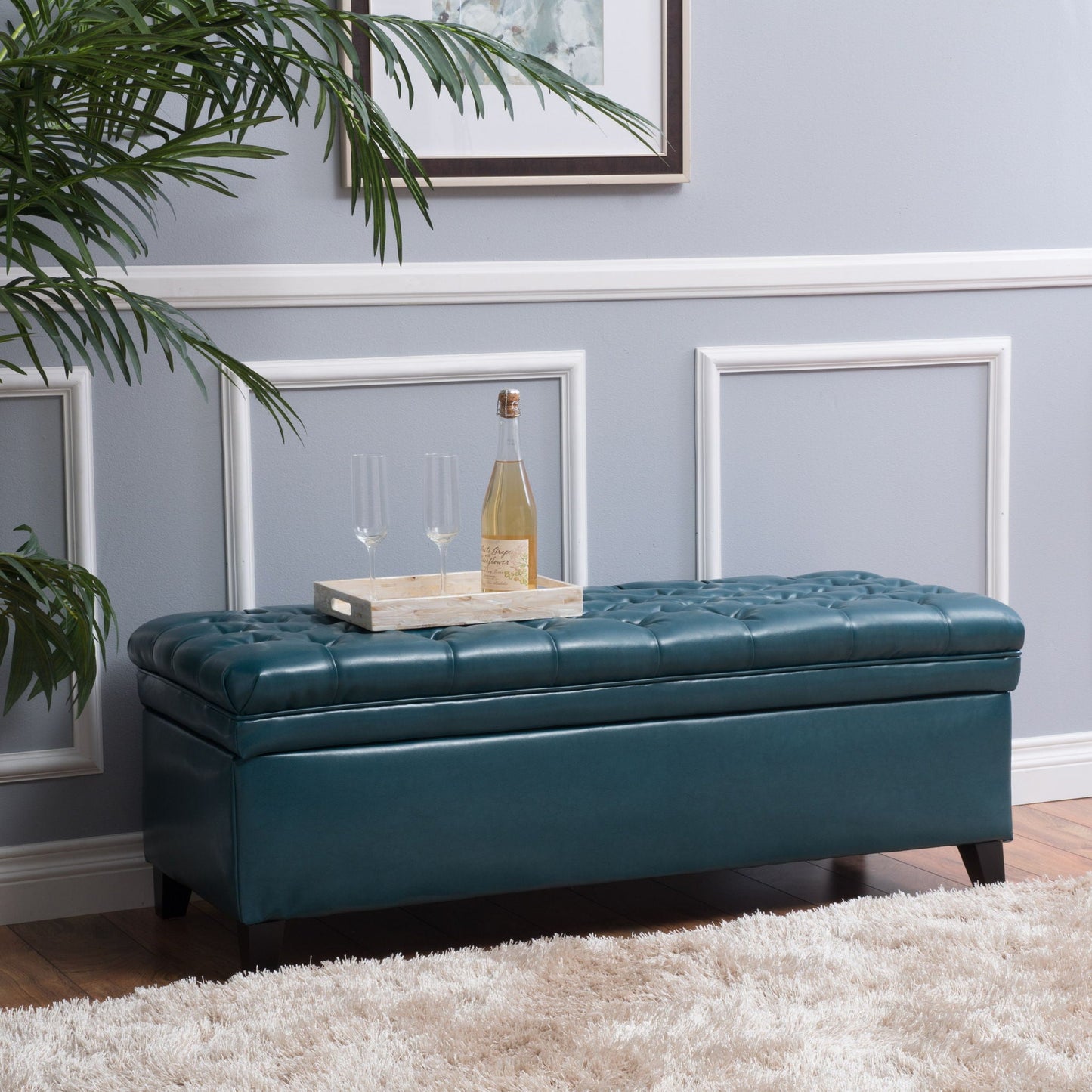 Juliana Storage Ottoman With Birch Legs