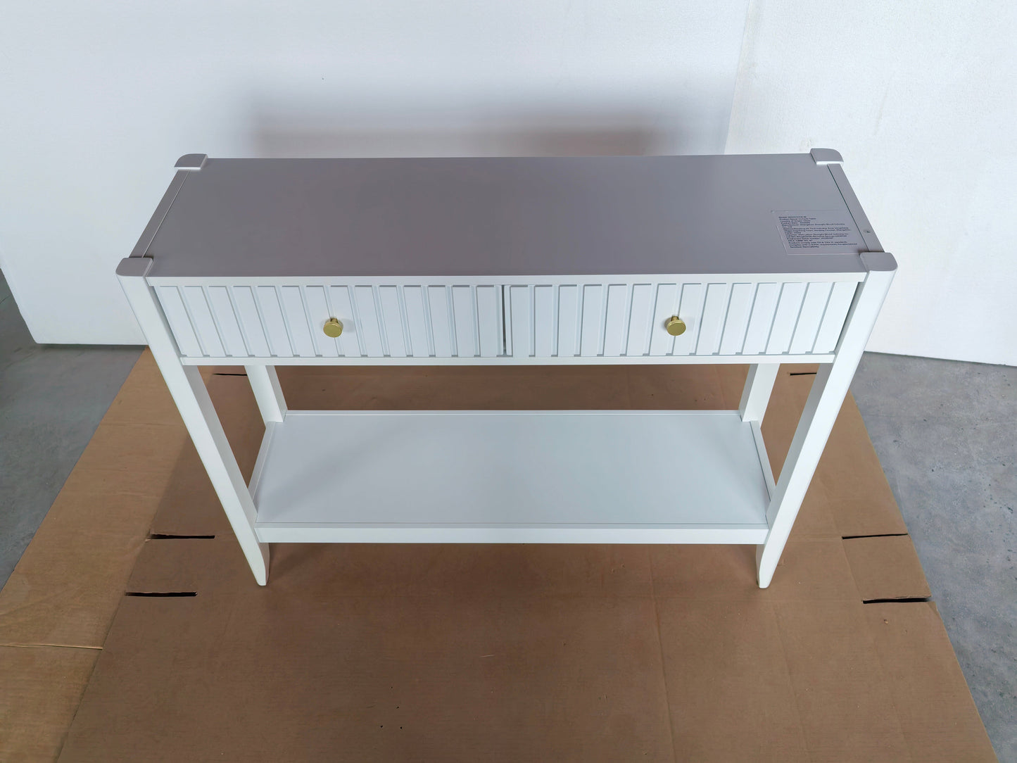 29.53" Tall Console Table with Drawers and Storage Shelf