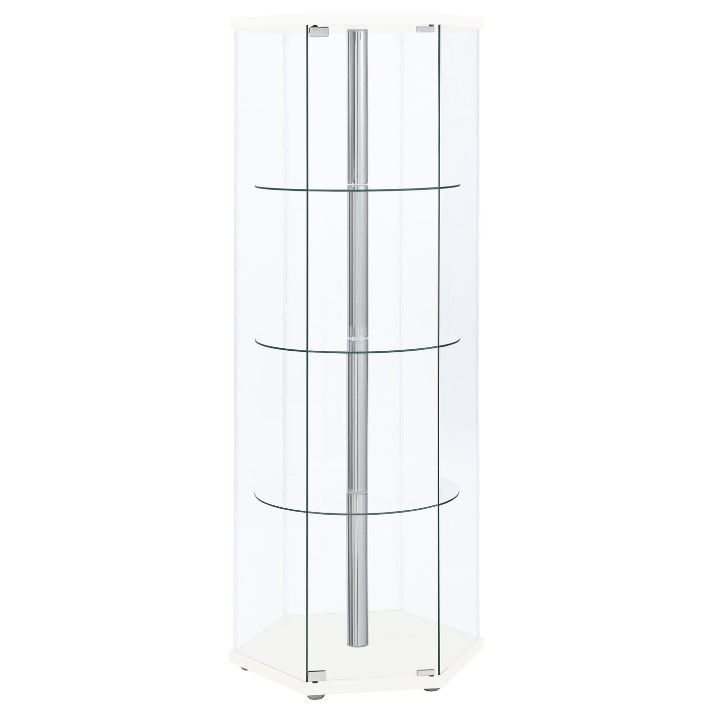 Tenley - 4 Shelf Curio Cabinet With Hexagonal Design