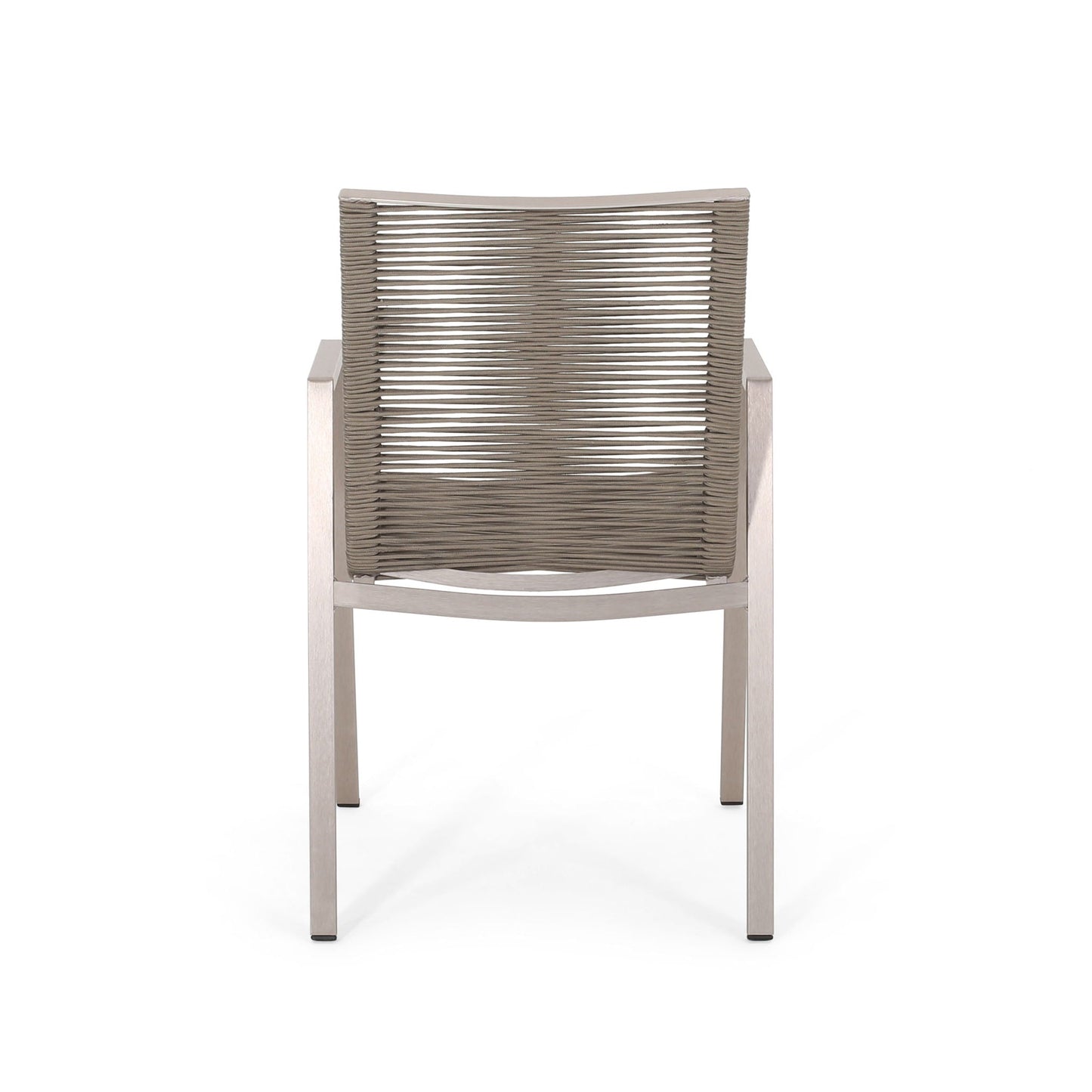Outdoor Modern Aluminum Dining Chair Set With Rope Sea (Set of 2)