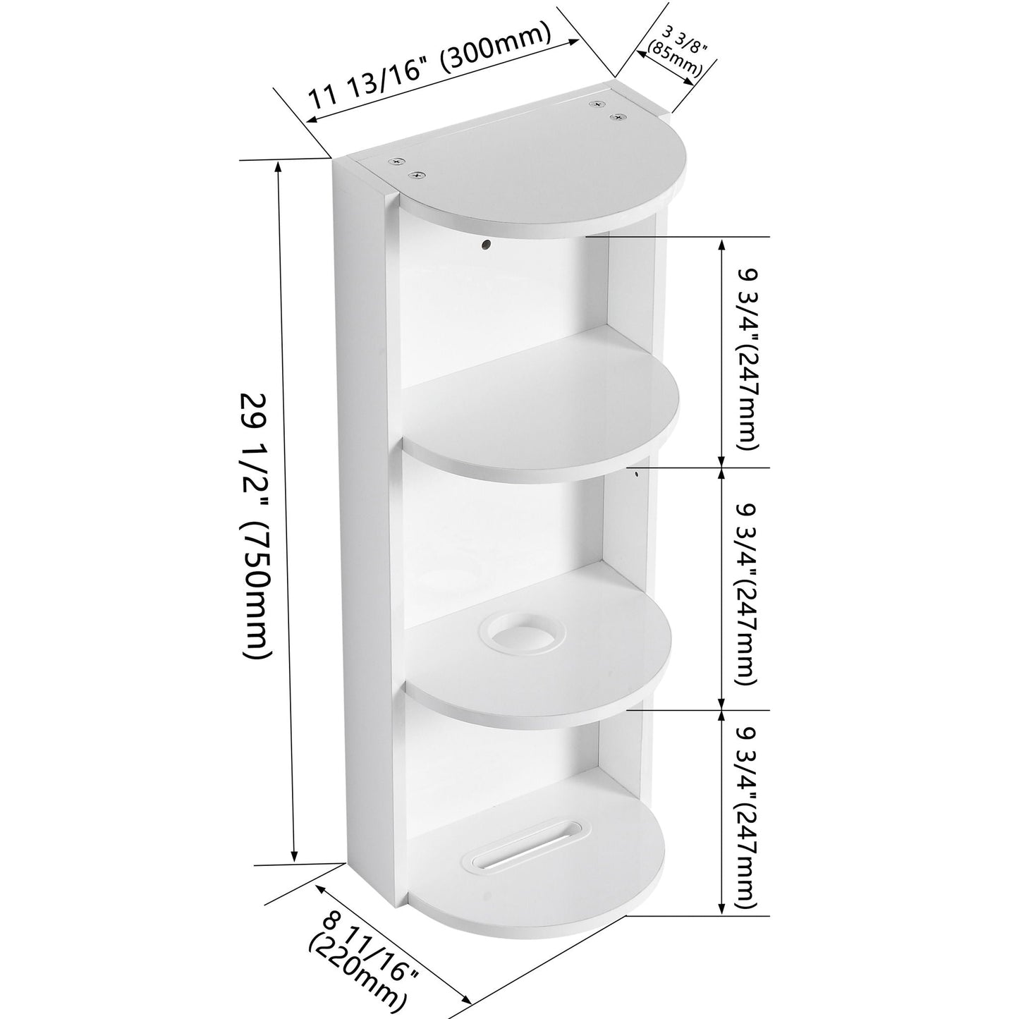 Bathroom Wall Mounted Storage Rack With Floating Design