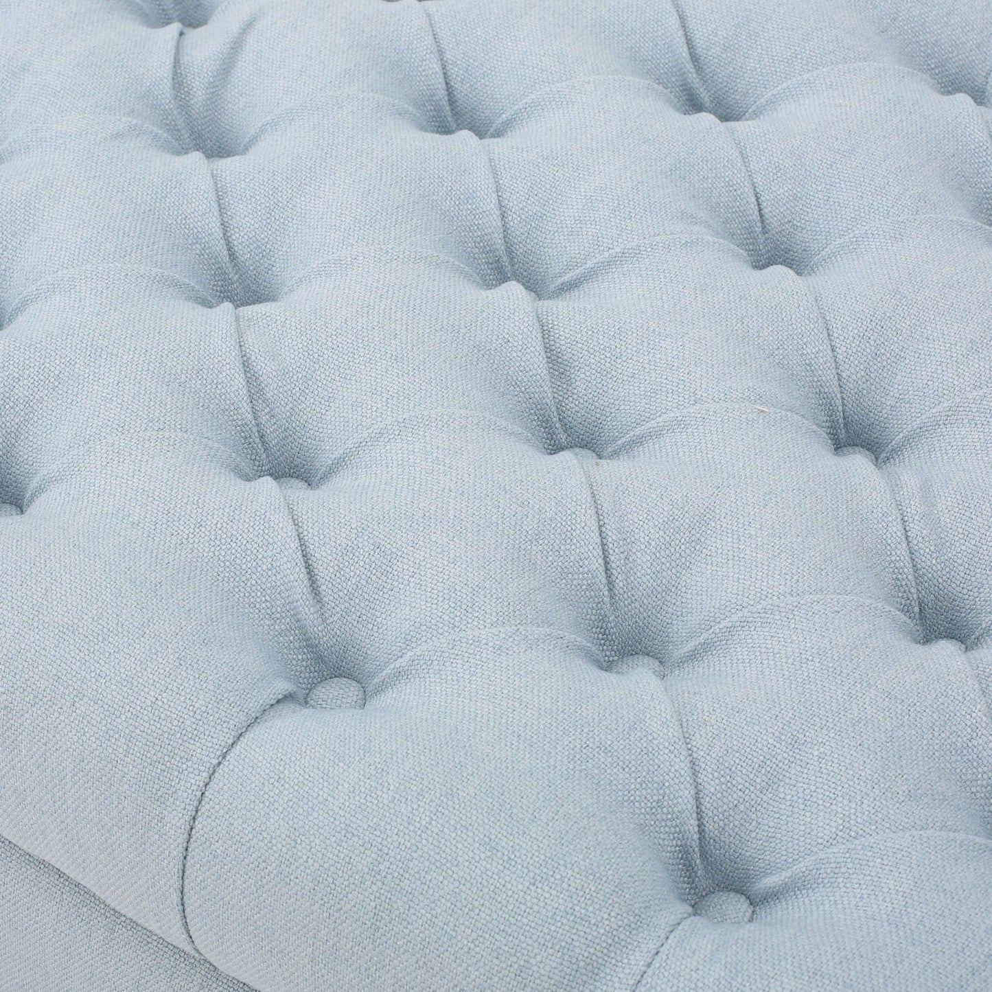 Hayes Contemporary Armed Storage Bench with Rolled Arms and Button Tufting