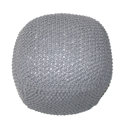 Semi Rounded Pouf, Cable Knitted, Perfect Seating