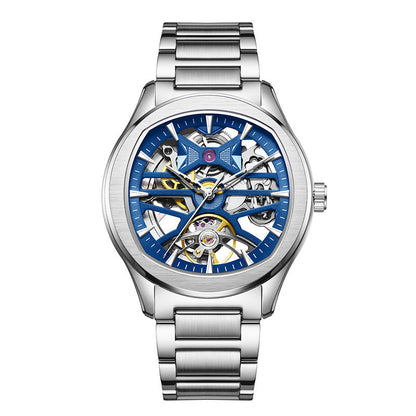 Mens Watch With A Transparent Mechanical Skeleton Dial
