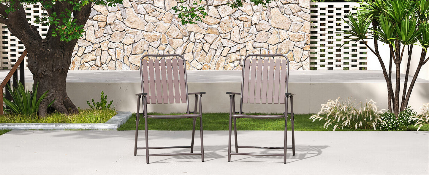 Brown 2-Piece Folding Chair, No Assembly Required