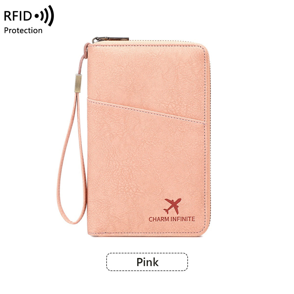 Cross-border RFID-blocking Passport Holder Long-style Zippered Passport Case Multi-functional Travel Document And Ticket Organizer